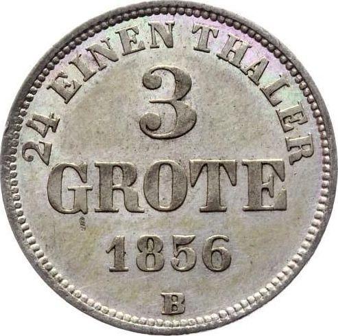 Reverso 3 Grote 1856 B - valor de la moneda de plata - Oldemburgo, Nicolás Federico Pedro