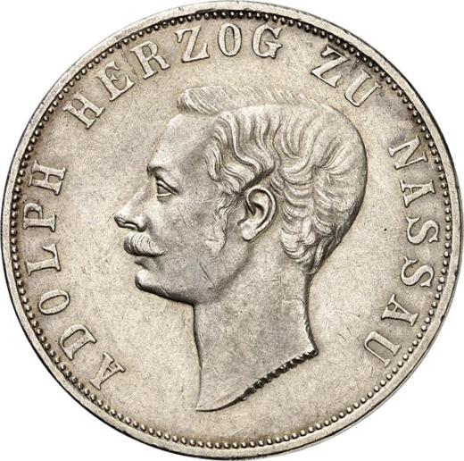 Obverse 2 Thaler 1860 - Silver Coin Value - Nassau, Adolphe