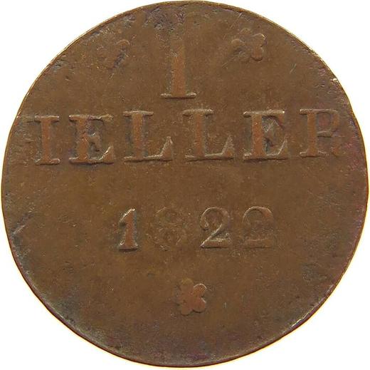 Reverse 1 Heller 1822 F G.B. -  Coin Value - Frankfurt am Main, Free City