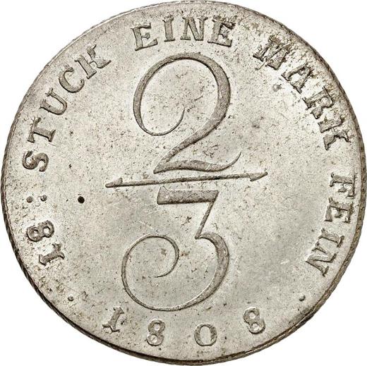 Reverse 2/3 Thaler 1808 - Silver Coin Value - Mecklenburg-Schwerin, Frederick Francis I