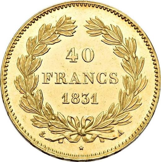 Reverse 40 Francs 1831 A "Type 1831-1839" - Gold Coin Value - France, Louis Philippe I