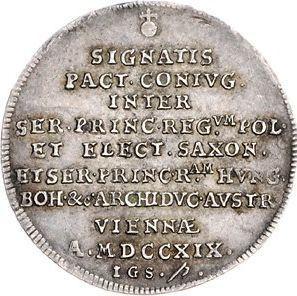 Rewers monety - Ćwierćtalar 1719 IGS "Ślubny" - cena srebrnej monety - Polska, August II Mocny