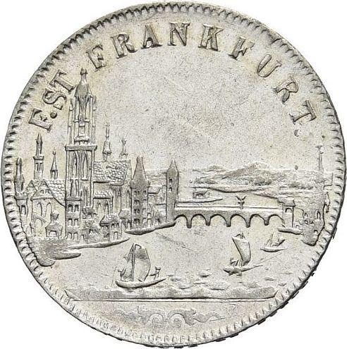 Obverse 6 Kreuzer 1853 "Type 1852-1856" - Silver Coin Value - Frankfurt am Main, Free City