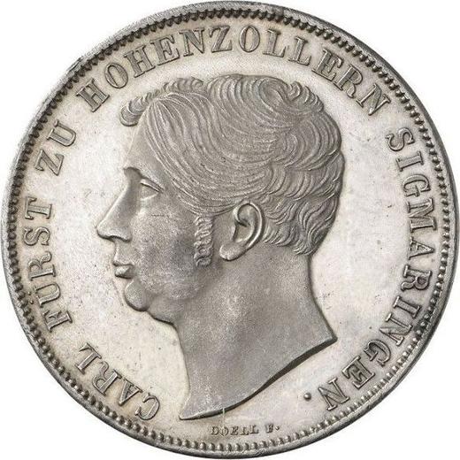 Аверс монеты - 2 талера 1841 года - цена серебряной монеты - Гогенцоллерн-Зигмаринген, Карл