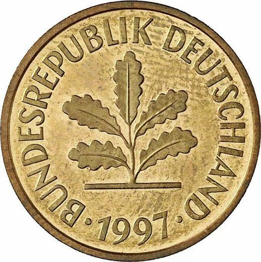 Reverse 5 Pfennig 1997 J -  Coin Value - Germany, FRG