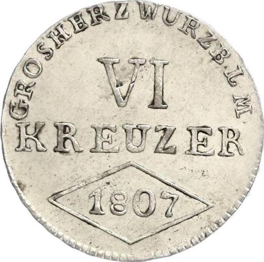 Reverse 6 Kreuzer 1807 - Silver Coin Value - Würzburg, Ferdinand