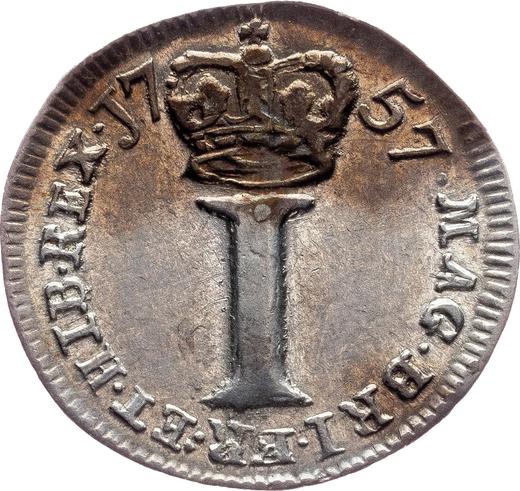 Revers 1 Penny 1757 - Silbermünze Wert - Großbritannien, Georg II