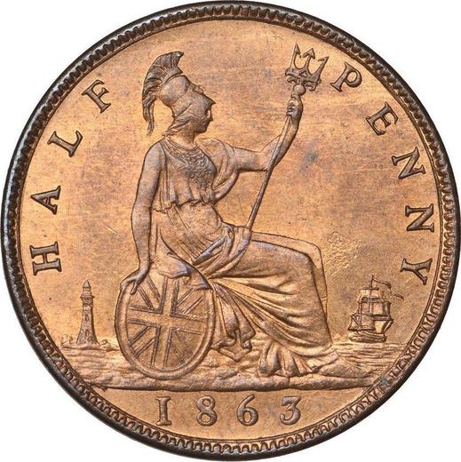 Reverse Halfpenny 1863 -  Coin Value - United Kingdom, Victoria