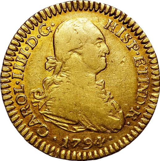 Obverse 1 Escudo 1794 PTS PR - Gold Coin Value - Bolivia, Charles IV