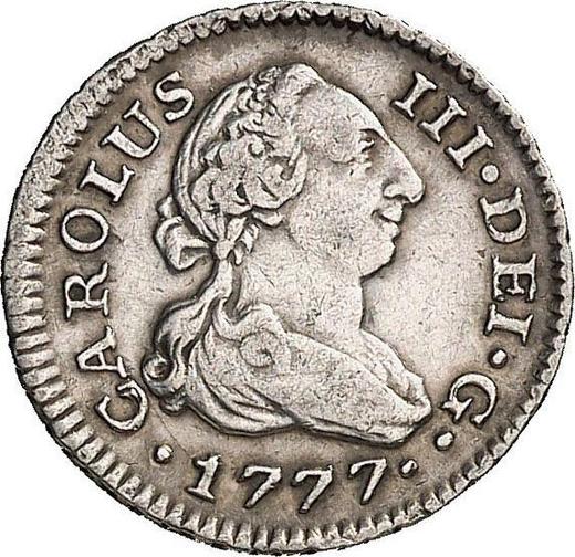 Avers 1/2 Real (Medio Real) 1777 M PJ - Silbermünze Wert - Spanien, Karl III