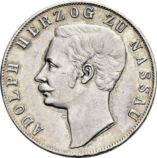 Obverse Thaler 1860 - Silver Coin Value - Nassau, Adolphe