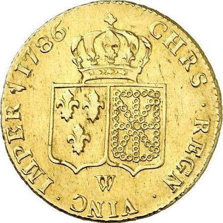 Reverse Double Louis d'Or 1786 W - Gold Coin Value - France, Louis XVI