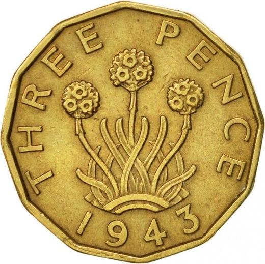 Revers 3 Pence 1943 HP "Typ 1937-1948" - Münze Wert - Großbritannien, Georg VI