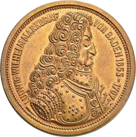 Obverse 5 Mark 1955 G "Margrave of Baden" Brass Bronze plated -  Coin Value - Germany, FRG
