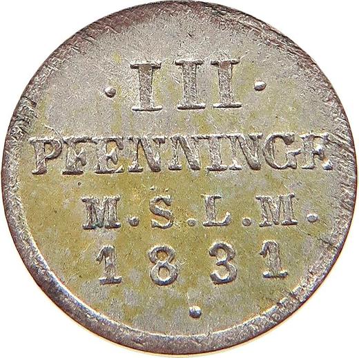 Reverse 3 Pfennig 1831 - Silver Coin Value - Mecklenburg-Schwerin, Frederick Francis I