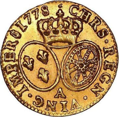 Reverse Louis d'Or 1778 A - Gold Coin Value - France, Louis XVI
