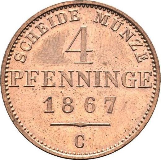 Reverse 4 Pfennig 1867 C - Coin Value - Prussia, William I