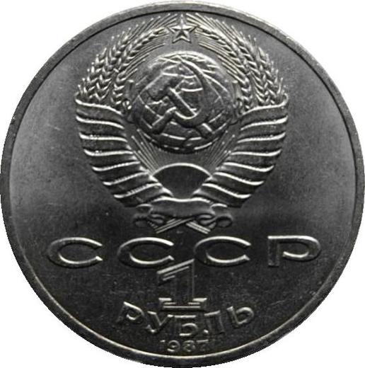 Reverse Rouble 1987 "Leo Tolstoy" Date error - 1987 -  Coin Value - Russia, Soviet Union - USSR