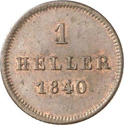 Revers Heller 1840 - Münze Wert - Bayern, Ludwig I
