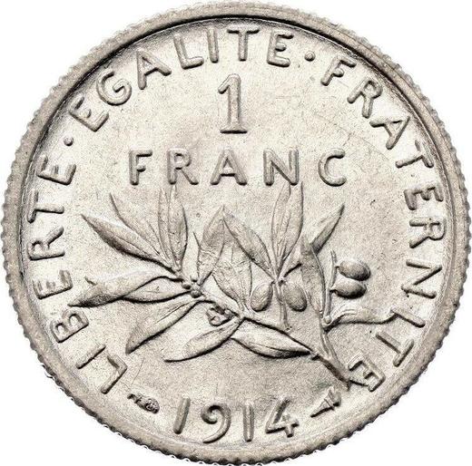 Reverso 1 franco 1914 "Sembrador" - valor de la moneda de plata - Francia, Tercera República