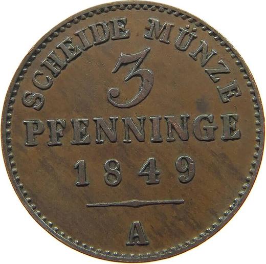 Reverse 3 Pfennig 1849 A - Coin Value - Prussia, Frederick William IV