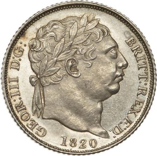 Anverso 6 peniques 1820 - valor de la moneda de plata - Gran Bretaña, Jorge III