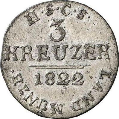Reverse 3 Kreuzer 1822 S H.S.C.S. - Silver Coin Value - Saxe-Coburg-Saalfeld, Ernest I