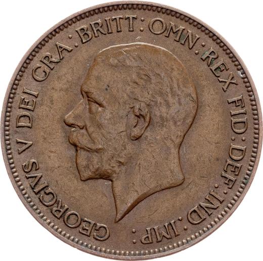 Avers 1 Penny 1934 "Typ 1911-1936" - Münze Wert - Großbritannien, Georg V