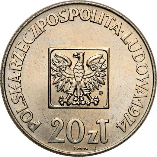 Avers Probe 20 Zlotych 1974 MW JMN "Volksrepublik Polen" Nickel - Münze Wert - Polen, Volksrepublik Polen