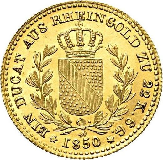 Reverse Ducat 1850 - Gold Coin Value - Baden, Leopold