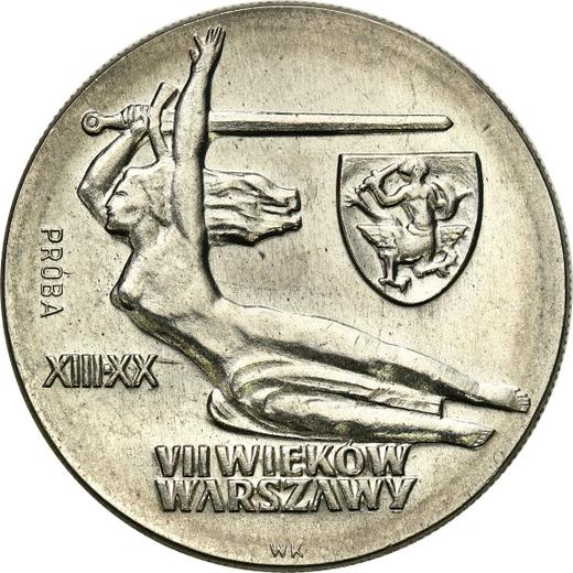 Reverso Pruebas 10 eslotis 1965 MW WK "Nike" Níquel - valor de la moneda  - Polonia, República Popular
