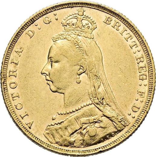 Obverse Sovereign 1890 JEB "Jubilee Head" - Gold Coin Value - United Kingdom, Victoria