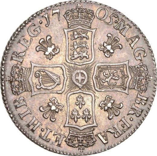 Revers 1 Schilling 1705 "Zweiter Porträttyp" Federn in Winkeln - Silbermünze Wert - Großbritannien, Anne