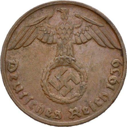 Reverse 1 Reichspfennig 1939 G "Type 1936-1940" -  Coin Value - Germany, Third Reich