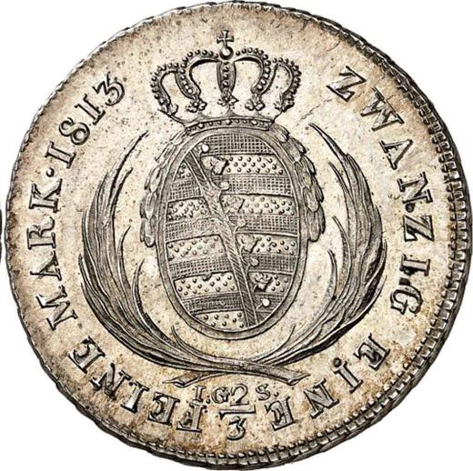 Revers 2/3 Taler 1813 I.G.S. - Silbermünze Wert - Sachsen-Albertinische, Friedrich August I