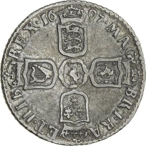 Reverse Sixpence 1697 E "Third laureate bust" Small crowns - Silver Coin Value - United Kingdom, William III