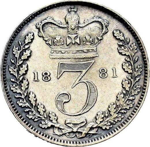 Reverse Threepence 1881 - Silver Coin Value - United Kingdom, Victoria