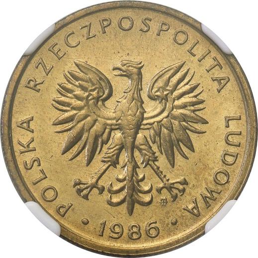 Аверс монеты - 5 злотых 1986 года MW - цена  монеты - Польша, Народная Республика