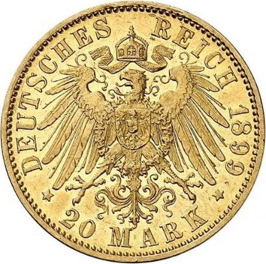 Reverse 20 Mark 1899 A "Hesse" - Gold Coin Value - Germany, German Empire