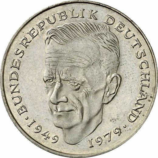 Obverse 2 Mark 1990 G "Kurt Schumacher" -  Coin Value - Germany, FRG