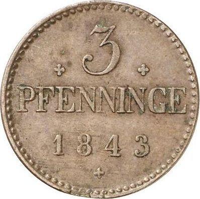 Reverse 3 Pfennig 1843 "Type 1843-1864" -  Coin Value - Mecklenburg-Schwerin, Frederick Francis II