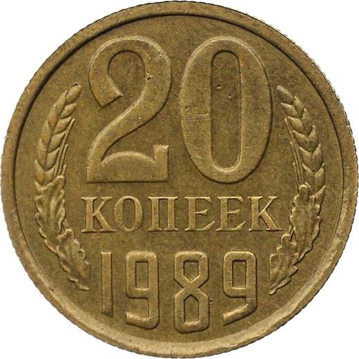 Reverse 20 Kopeks 1989 Tombak -  Coin Value - Russia, Soviet Union - USSR