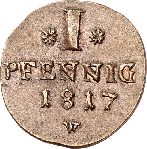 Reverse 1 Pfennig 1817 W "Type 1816-1817" -  Coin Value - Waldeck-Pyrmont, George Heinrich