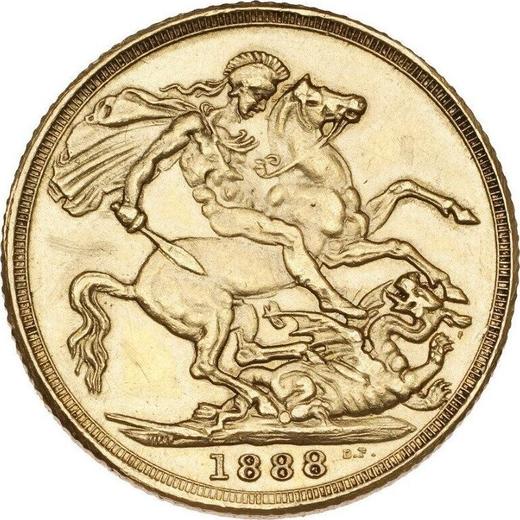 Reverse Sovereign 1888 JEB "Jubilee Head" - Gold Coin Value - United Kingdom, Victoria
