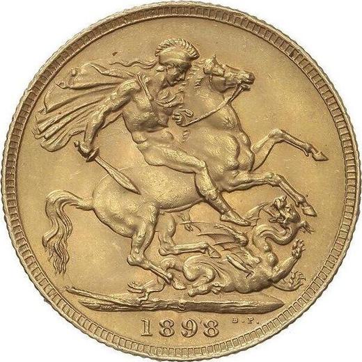 Реверс монеты - Соверен 1898 года S "Вуаль на голове" - цена золотой монеты - Австралия, Виктория