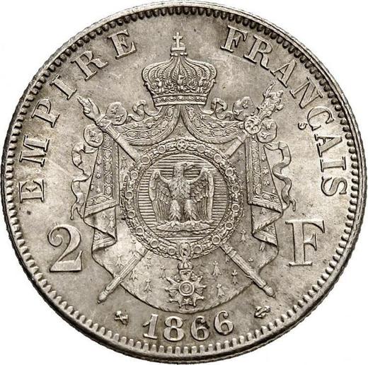 Reverse 2 Francs 1866 K "Type 1866-1870" - Silver Coin Value - France, Napoleon III