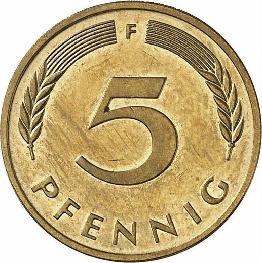 Obverse 5 Pfennig 1996 F -  Coin Value - Germany, FRG