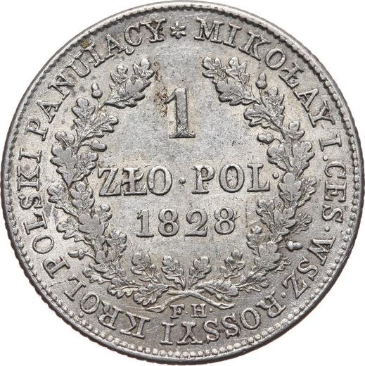 Reverse 1 Zloty 1828 FH - Silver Coin Value - Poland, Congress Poland