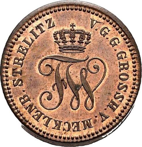 Obverse Pattern 1 Pfennig 1872 Copper One-sided strike of obverse -  Coin Value - Mecklenburg-Strelitz, Frederick William