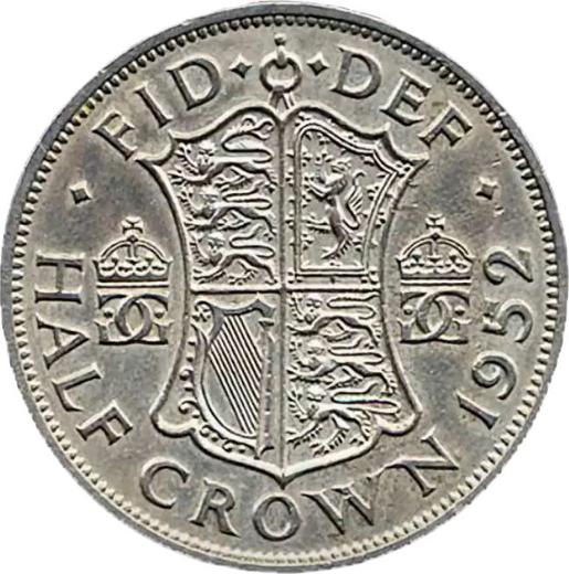 Реверс монеты - 1/2 кроны (Полукрона) 1952 года HP - цена  монеты - Великобритания, Георг VI